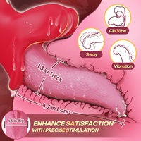 Vibrateur réaliste langue léchante, stimulateur clitoridien et vaginal, masturbateur, godemiché, 9 modes de balancement et de vibration, jouets sexuels pour femmes adultes