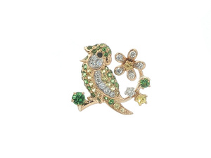 เข็มกลัดรูปดอกไม้ประดับพลอยสี 18K ทองคำ ประดับเพชร Tsavorite งานฝีมือสุดหรู ของขวัญสำหรับสุภาพสตรี - Product Image 1