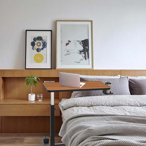 <span class=keywords><strong>Table</strong></span> <span class=keywords><strong>de</strong></span> <span class=keywords><strong>lit</strong></span> <span class=keywords><strong>d</strong></span>'hôpital moderne en bois avec base roulante à 4 roues, <span class=keywords><strong>plateau</strong></span> <span class=keywords><strong>de</strong></span> chevet réglable en hauteur pour ordinateur portable/ordinateur - Product Image 4