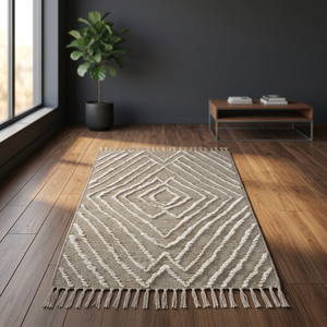 Tapis en jute bio tressé fait main, moderne, en fibres naturelles, adapté aux animaux domestiques, antidérapant - Product Image 6