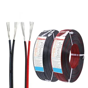 Fio paralelo ul2468 fio preto vermelho, cabo plano 24awg, pvc, estanhado, cobre para alto-falante