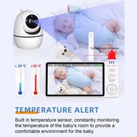 ABM501 Moniteur Bébé 5 Pouces 1080P HD 3500mAh avec Caméra, Portée 300m, Signal Numérique Sécurisé, Vision Nocturne et Haut-parleur Bidirectionnel