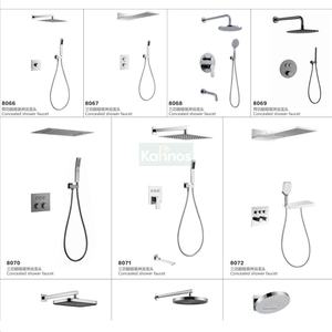 Système de douche encastré, robinet dissimulé, acier inoxydable, mélangeur d'eau chaude et froide, montage mural, ensemble de salle de bain, douche à effet pluie - Product Image 2