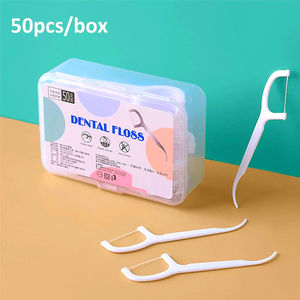 Premium Richsource Ergonomic Mint Flavor Dental Flosser & <span class=keywords><strong>Tooth</strong></span> Picks Bulk Pack 50pcs Each untuk Perawatan Kebersihan Mulut - Product Image 3
