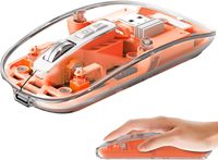 Souris optique sans fil mini transparente, ultra-fine, silencieuse, rechargeable, avec rétroéclairage LED pour le gaming, en stock
