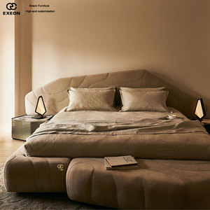 Nuovo <span class=keywords><strong>Letto</strong></span> Matrimoniale di Lusso 2026 in Pelle di Alta Qualità, Design Italiano Classico, con Ampio Schermo, Semplice, <span class=keywords><strong>per</strong></span> Villa e Camera da <span class=keywords><strong>Letto</strong></span> - Product Image 1