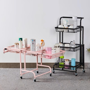 Schoonheid Nieuw Ontwerp Make-Up Salon Kar 3 Lagen Pedicure Spa Nagelwinkel Trolley Goud Beauty Trolley Met Wielen - Product Image 2
