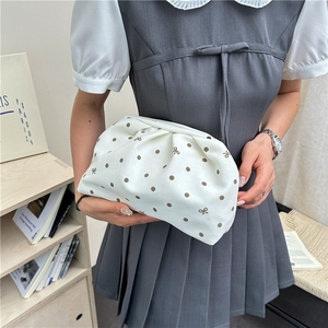 <b>Sweet</b> Polka Dot PU Frame Clutch <b>Bag</b> Ladies Pleated Ruched Handbag Multi Color Casual Party Purse - Product Image 6