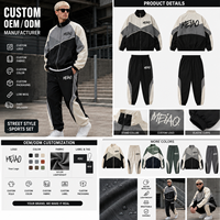 Ensemble de survêtement pour homme en nylon tissé à blocs de couleur, séchage rapide, 2 pièces, style sportif streetwear, fabricant de vêtements OEM ODM avec logo personnalisé