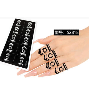 สติกเกอร์รอยสักเฮนน่าลายดอกไม้งานตามสั่งสติกเกอร์รอยสักชั่วคราวศิลปะบนร่างกายกันน้ำแม่แบบลายนิ้วมือปลอม - Product Image 2