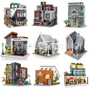 Série Street View : Maquette de Villa, Café Urbain – Jouet Éducatif à Assembler en Blocs de Construction en Plastique ABS à Petites Particules - Product Image 2