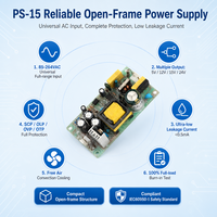 Alimentation à découpage à cadre ouvert PS-15 15W à sortie unique 5V 12V 15V 24V, module SMPS industriel pour PCB, entrée universelle
