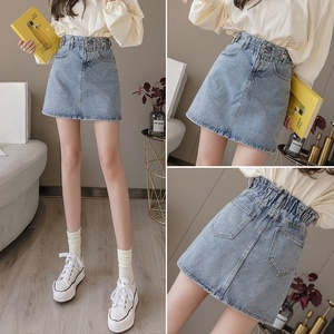 Nueva Falda Corta de Mezclilla para Mujer, Estilo Coreano, Cintura Alta, Primavera-Verano, Corte en A, para Estudiantes - Product Image 3