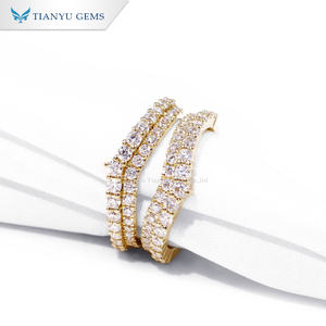 Tianyu permata 2ctw potongan bulat D tidak berwarna berlian moissanite cincin bungkus <span class=keywords><strong>enhancer</strong></span> asli 18k 14k10k cincin berlian lab wanita emas kuning - Product Image 4