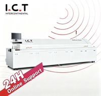Four de refusion à air chaud I.C.T PLC haute efficacité pour PCB, prix compétitif, fournisseur fiable, sans plomb, garantie 1 an
