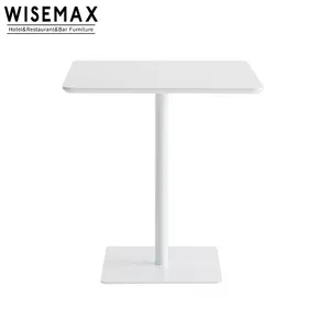 Mobili WISEMAX all'ingrosso base in legno nordico base in metallo bianco ristorante quadrato tavoli da pranzo e sedie cafe shop FURNITURE