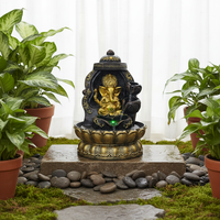 Fontaine d'eau LED Ganesha en résine moderne, design ballon vibrant, taille personnalisable, finition peinte pour table, maison, bureau, salon