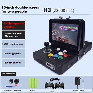 Máquina de juego de Arcade portátil de 10 pulgadas con doble tapa Nostalgia Fighting Moonlight Treasure Box Home Rocker Handle Idioma inglés - Product Image 4