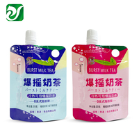Sachets en plastique pour boisson Stand Up Shaking Bubble Tea Mylar Nylon sans BPA Boba Lait Bec Sac