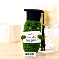 Peluche au crochet, produit fini, tricotée à la main avec du fil, Pomme de terre positive, Poupées citrouille avec cartes, Cadeau de remise de diplôme
