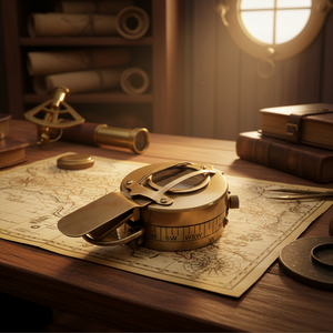 Reloj de Estilo Antiguo con Impresión Digital y Caja de Latón, Bañado en Oro - Product Image 1