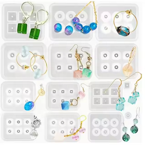 Molde de Silicona para Cuentas con Forma de Diamante Redondo, Cuadrado y Ovalado, con Orificio, para Pulseras, Pendientes, Molde de Resina para Joyería de Piedras Preciosas - Product Image 1