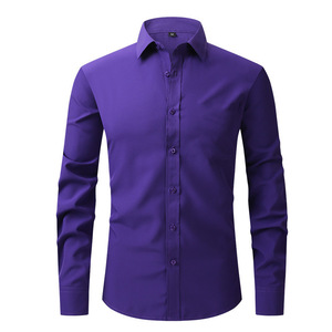 Camicia da Uomo a Maniche Lunghe in Tessuto Elasticizzato in Quattro Direzioni, Non Stiro, Mercerizzata, Vestibilità <span class=keywords><strong>Verticale</strong></span>, Taglie Europee, Pronta Consegna - ODM/OEM - Product Image 6