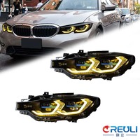 Phares avant à LED dorés CREULI pour BMW F30 2012-2019, projecteurs DRL Plug & Play de haute qualité