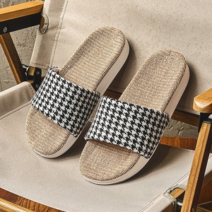 Chaussons d'intérieur antidérapants pour couple, en EVA, coton et chanvre, pour femme - Product Image 4