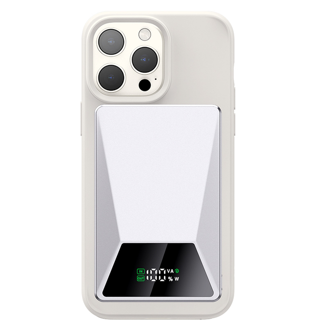 2025 Cyberpunk Aluminum Alloy Portable Battery Pack Smart Digital Display Ultra Slim Magnetic Power Bank