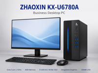 Desktop Bisnis Stabil Set Lengkap Zhaoxin KXU6780A Prosesor 8 Core Casing Kompak 8L Layar 23.8 Inci untuk Proyek Kantor Pendidikan