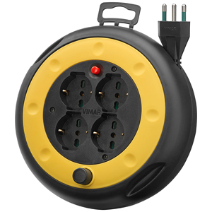 Enrouleur de câble Vimar à 4 prises, rallonge de 4 m, multiprise pour usage extérieur - Product Image 1