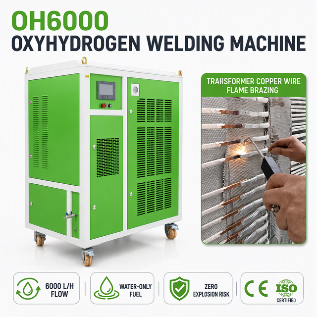 OKAY ENERGY Manual Oxy Hydrogen Generator HHO Welding Machine 6000L/h 2kg/cm 380V for Transformer Copper Bar Winding