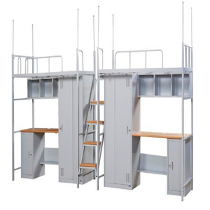 Modern Adults College Steel Bunk <b>Bed</b> Student <b>Loft</b> With <b>Cheap</b> Desk Locker Dorm <b>Bed</b> for Bedroom Hotel School Hospital - Product Image 3