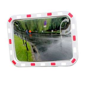 Acryl-Kunststoff-Niedrigflug-Inspektionsspiegel Hochsichtbarer Rand Rot-Weiß Gestreifter Straßenreflektorspiegel - Product Image 1
