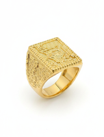 Bague carrée géométrique rétro en laiton plaqué or 24K/18K Z H Luxury, unisexe, style hip-hop, bijoux de fiançailles pour tous les jours