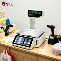 Balance de pesage à code-barres NVK TM-A20b 15 kg avec impression d'étiquettes, capacité 10 000 PLU, pour supermarchés et magasins de proximité
