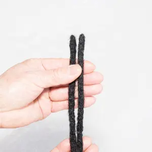 KAMA Hair natural black locs hair supplier soft locs crochet human hair 0.4 cm width 6 inch length