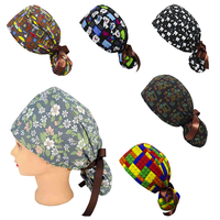 Chirurgie Scrub Caps Femmes Chapeaux D'allaitement Avec Boutons Réglable Bouffant Infirmière Ponytail Holder Turban Motifs Cheveux Courts Longs