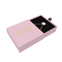 Boîte à bijoux en papier avec tiroir coulissant, personnalisable avec logo, pour boucles d'oreilles, colliers et bagues, vente en gros