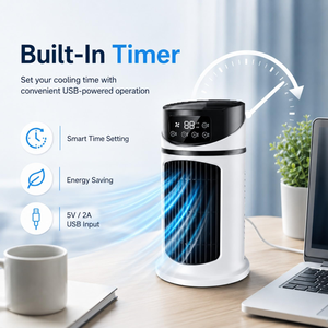 Mini climatiseur portable, ventilateur de refroidissement à eau, climatiseur à eau pour le bureau, la maison, climatiseur d'air - Product Image 2