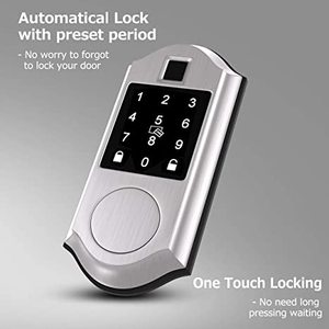 Volibel Digital Electronic Tuya App Ttlock <span class=keywords><strong>Blue</strong></span>-Tooth Password Fingerprint Smart Deadbolt Door <span class=keywords><strong>Lock</strong></span> avec American Standard - Product Image 2