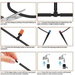 Système d'irrigation goutte à goutte 15m, kit 40 têtes, double tube PVC, arrosage automatique, brumisation pour jardin et plantes - Product Image 5