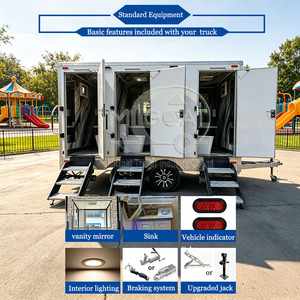 High Quality Waterproof Single <strong>Axle</strong> 3 Stall Portable Restroom Trailer Outdoor Washroom for Glamping Wedding Outdoor Festival - Product Image 5