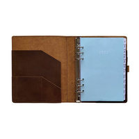 Carnet en cuir fait main de luxe, personnalisé avec logo, couverture en papier ligné, protège-cahier A5, classeur à anneaux pour homme