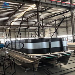 23Ft Aluminum Pontoon Boat Recreational Activities Luxury Tritoon Yacht for Fishing - Product Image 4