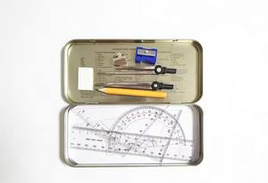 Ensemble de traçage et de division géométrique en gros pour étudiants, 9 pièces, avec boîte métallique, pour le dessin mathématique - Product Image 3