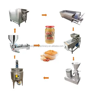 300kg/h Automatic Industrial Efficiency Peanut Butter Production Line Tahini Making Machine Sesame Seeds Butter Machine