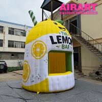Tente gonflable promotionnelle d'été en forme de citron, stand de bar gonflable extérieur pour la publicité et la décoration
