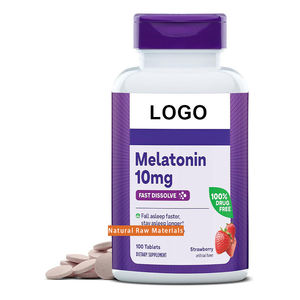 Tabletas de Melatonina de 10 mg de Disolución Rápida Natural, Marca Privada OEM ODM, Suplementos para el Cuidado de la Salud, Adultos que Buscan un Sueño Reparador y Mejora de la Memoria - Product Image 1